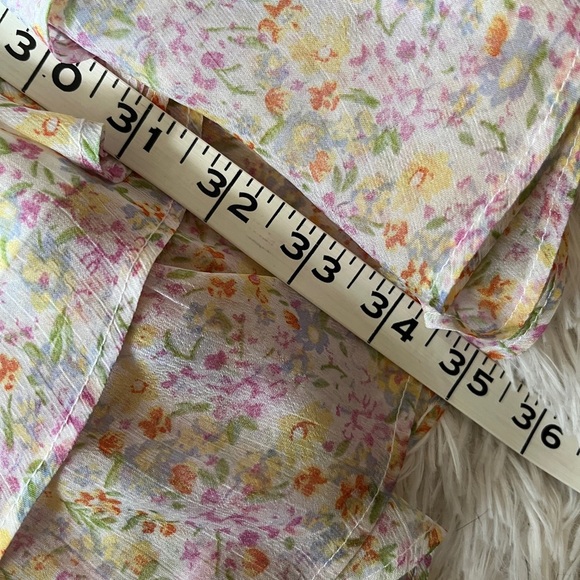 NEW Elodie Long Sleeve Drawstring Waist Dress Pink Yellow White M Lightweight - Picture 10 of 14